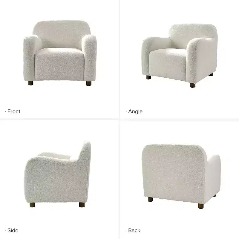 Fauteuil large rembourré en bouclette