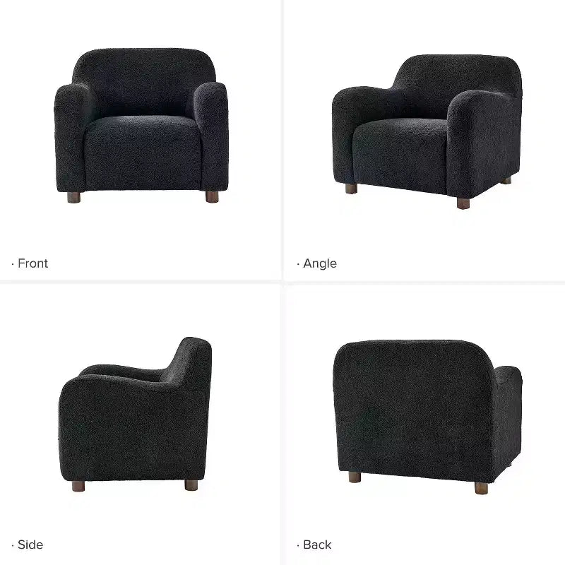 Fauteuil large rembourré en bouclette