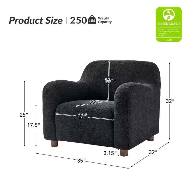 Fauteuil large rembourré en bouclette
