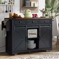 54W Rolling Kitchen Island Kitchen Storage Cart on Lockable Wheels with Drop Leaf, Power Outlet, Spice Rack, Drawers and Adjustable Shelf-ModernLuxe