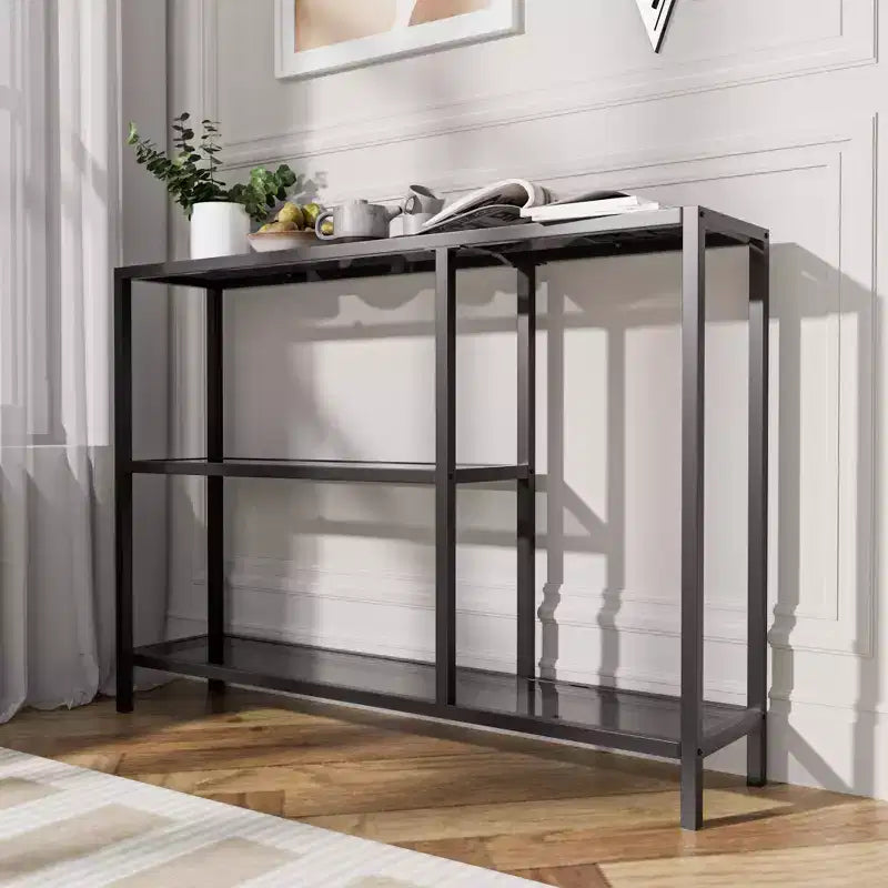 Console en verre et métal