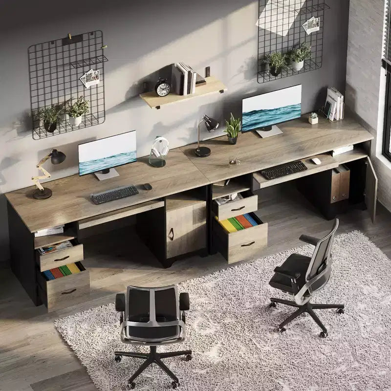 Bureau d'ordinateur avec tiroirs