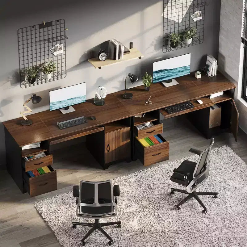 Bureau d'ordinateur avec tiroirs