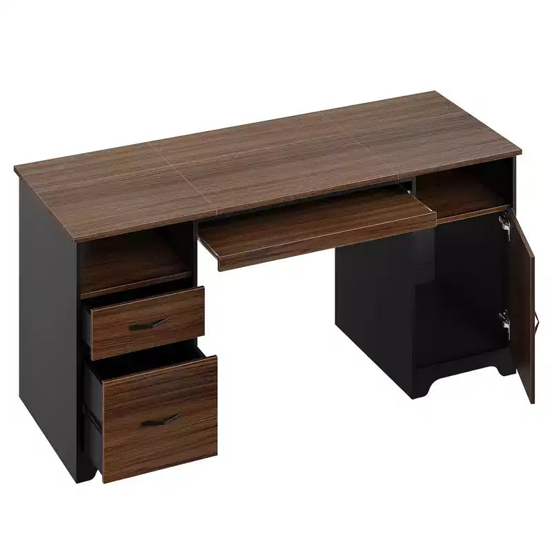 Bureau d'ordinateur avec tiroirs
