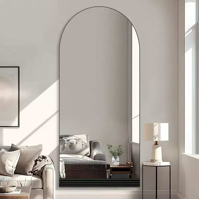 Miroir mural en bois à cadre cintré