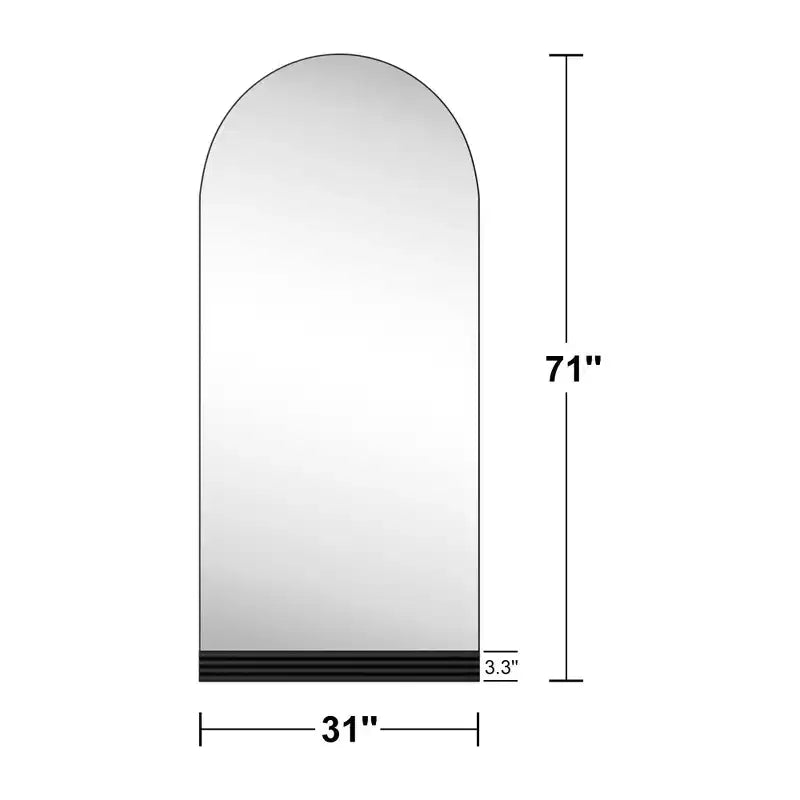 Miroir mural en bois à cadre cintré