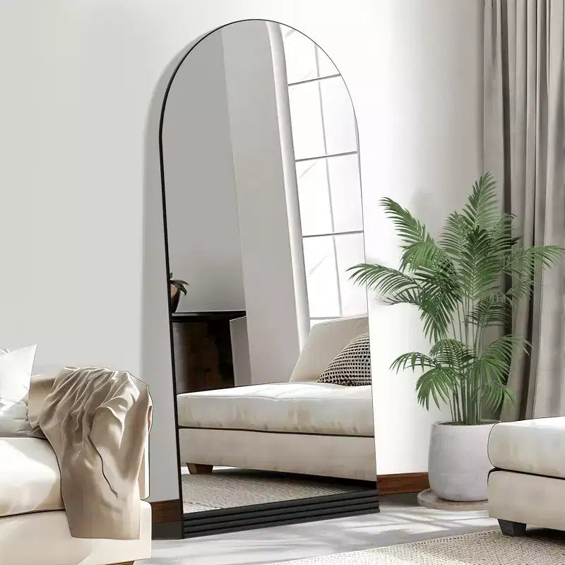 Miroir mural en bois à cadre cintré