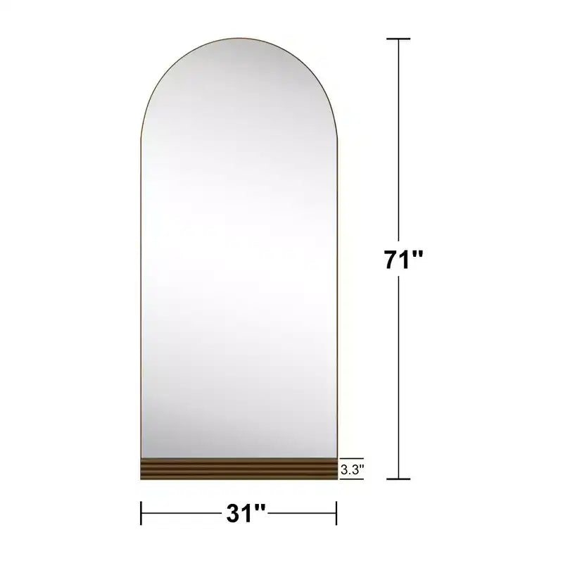 Miroir mural en bois à cadre cintré