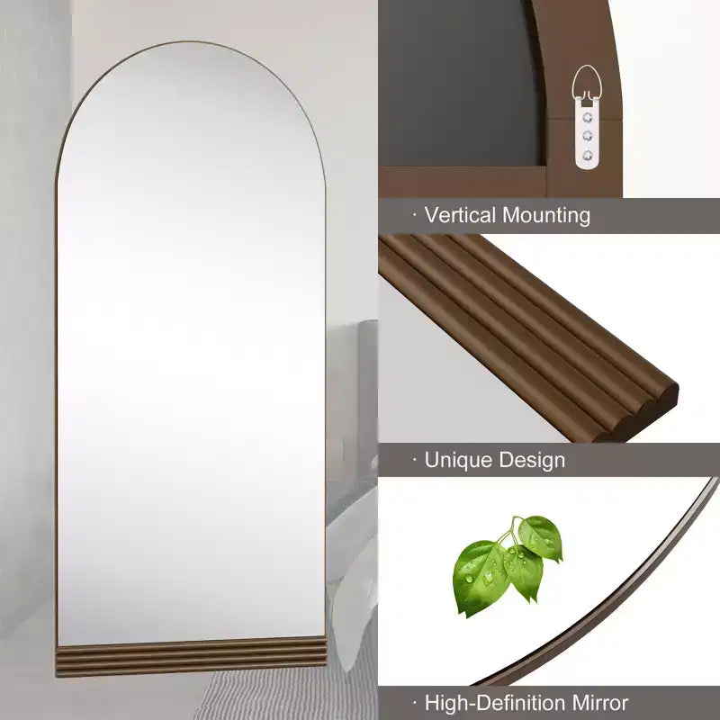 Miroir mural en bois à cadre cintré