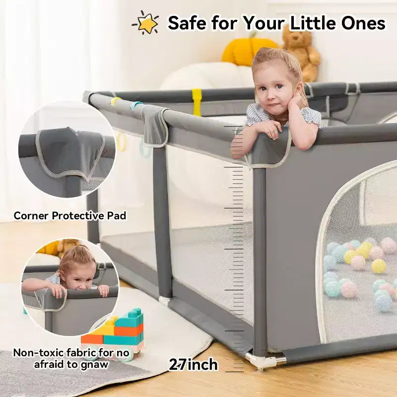 Parc pour bébés à 4 panneaux