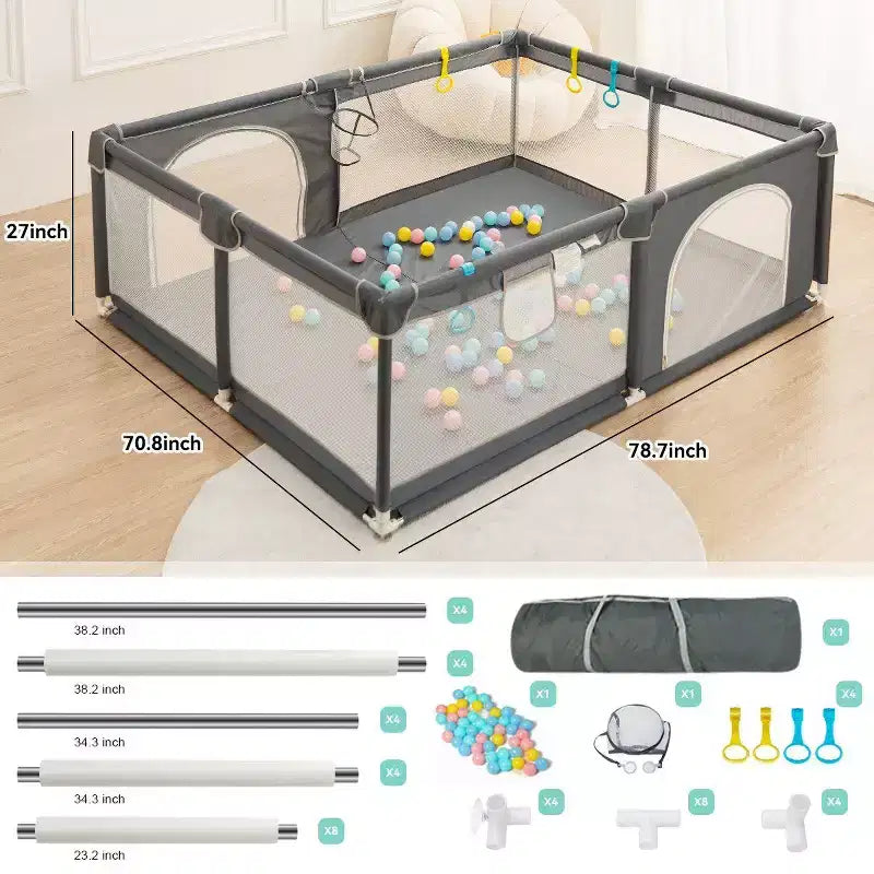 Parc pour bébés à 4 panneaux