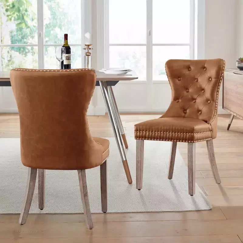 Chaise de salle à manger en cuir