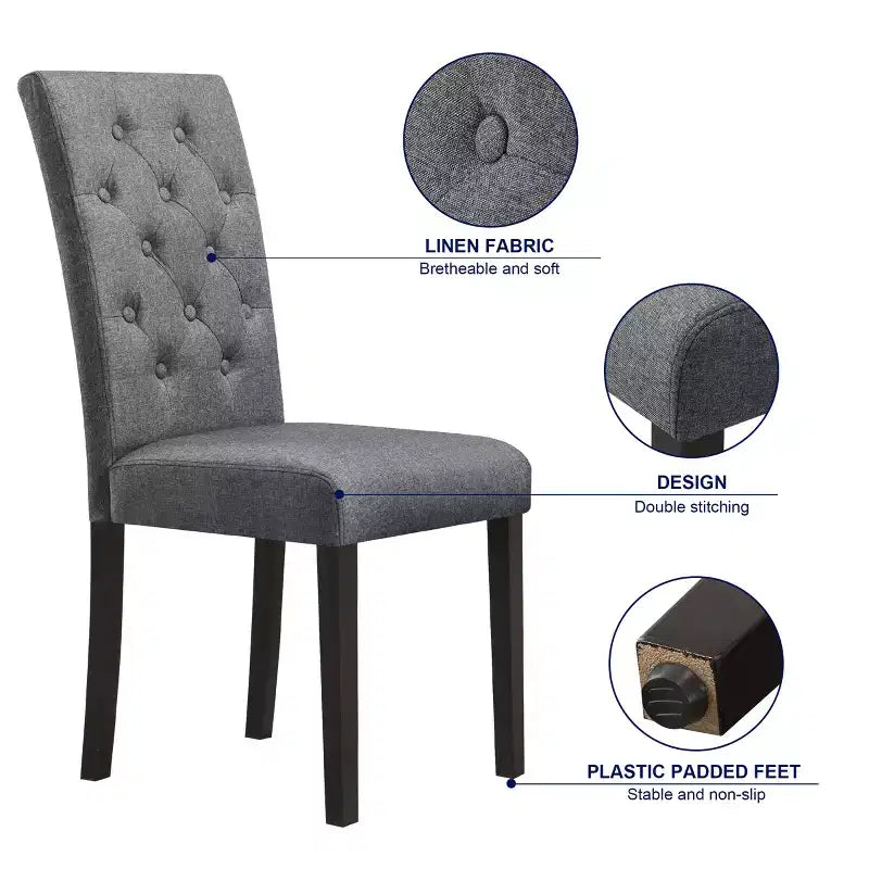 Chaise de salle à manger capitonnée