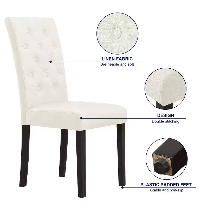 Chaise de salle à manger capitonnée