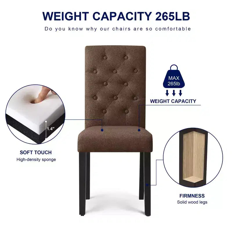 Chaise de salle à manger capitonnée