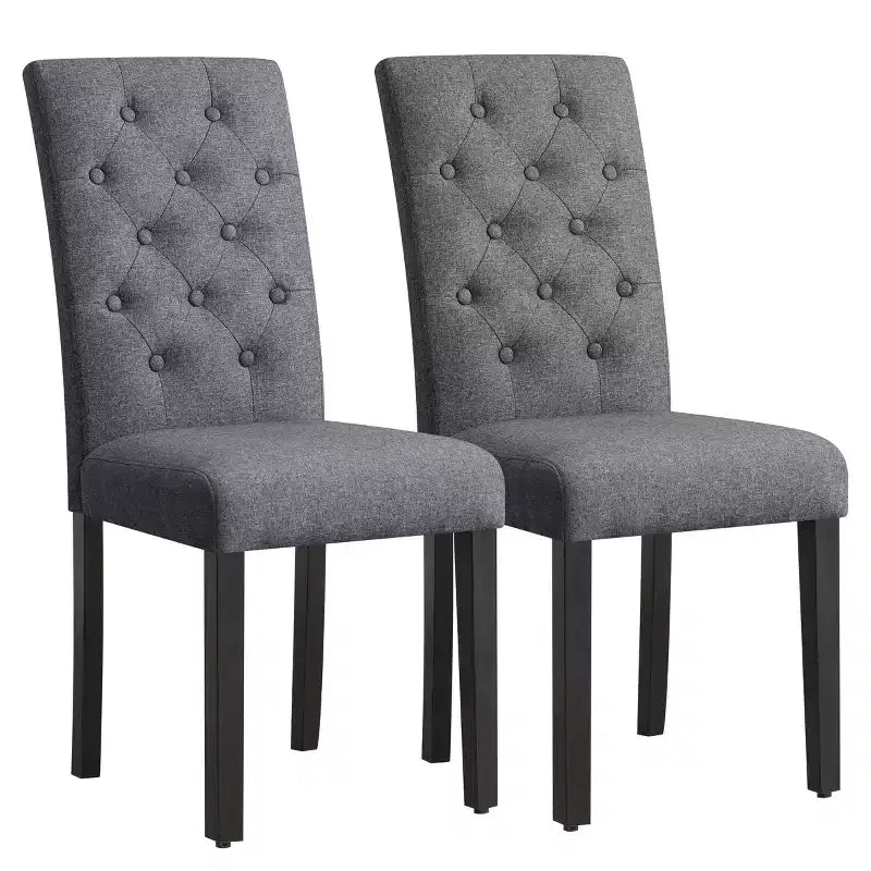 Subrtex Upholstered Parsons Chair Linen Fabric Dining Chair, Set Of 2