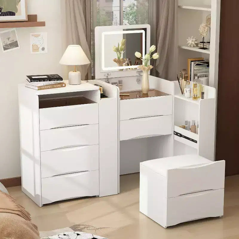 Table de maquillage pliable blanche