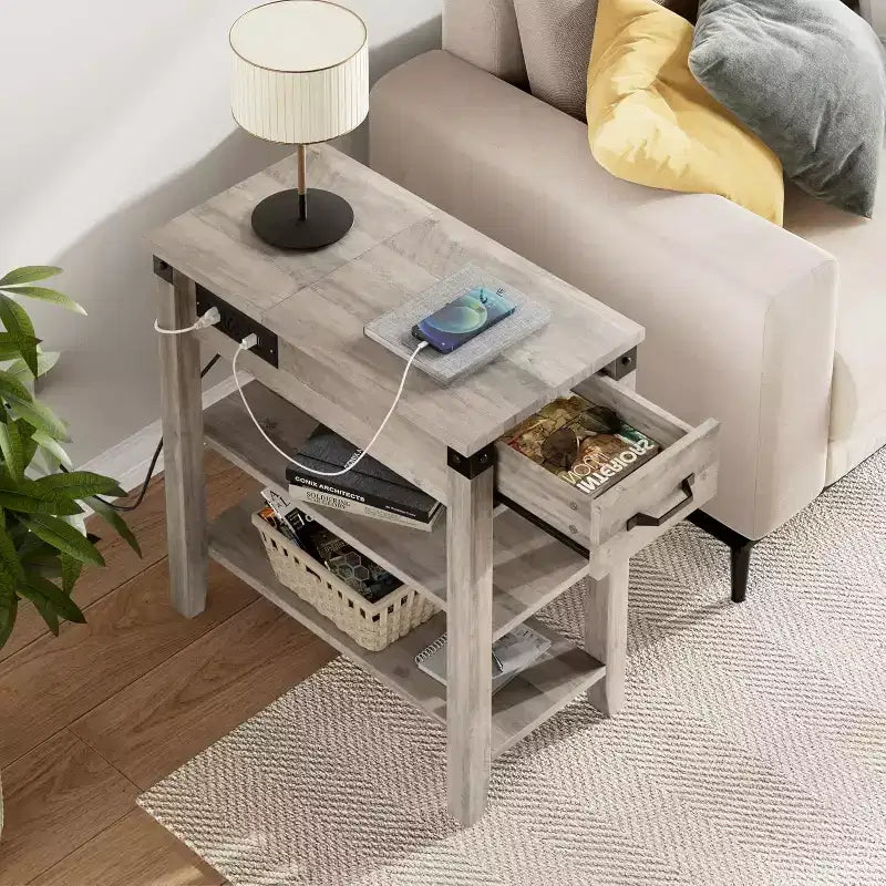 Table d'appoint avec station de recharge
