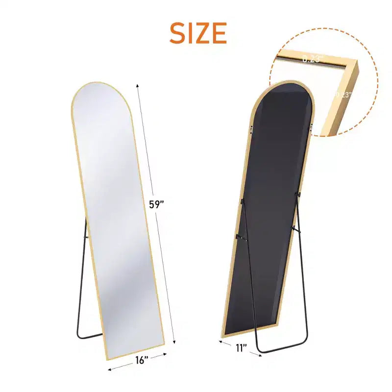 Miroir sur pied mural