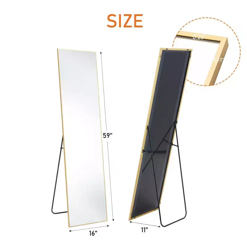 Miroir sur pied mural