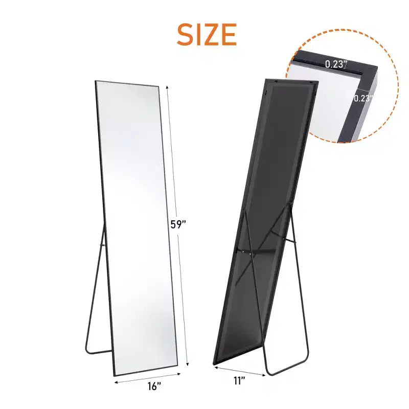 Miroir sur pied mural
