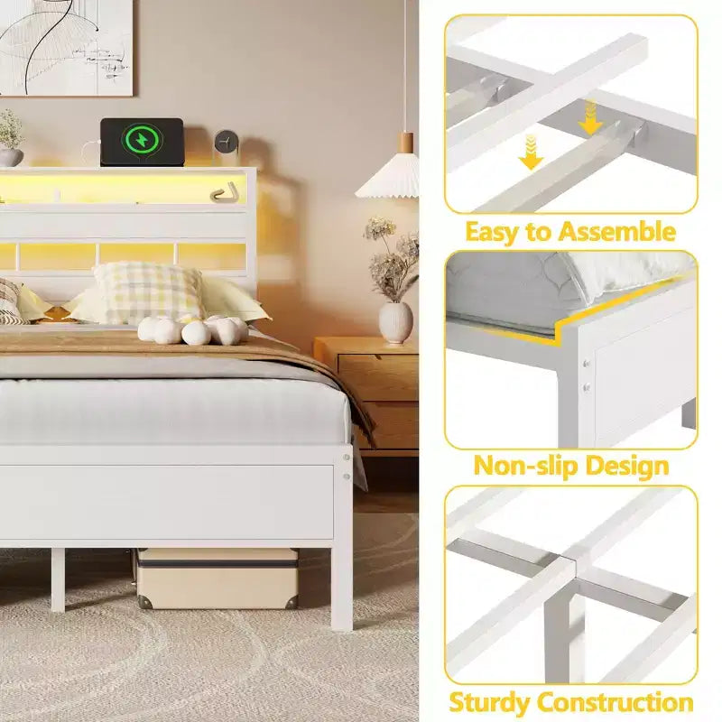 Cadre de lit moderne blanc