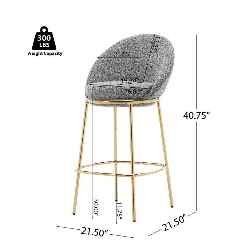Tabourets de bar rembourrés en métal