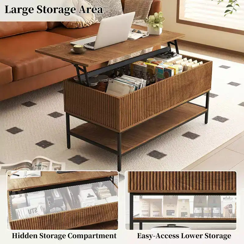 Table basse relevable rectangulaire