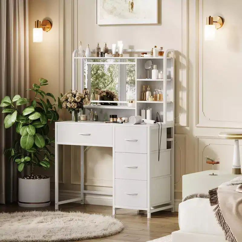 Coiffeuse avec miroir et lumières