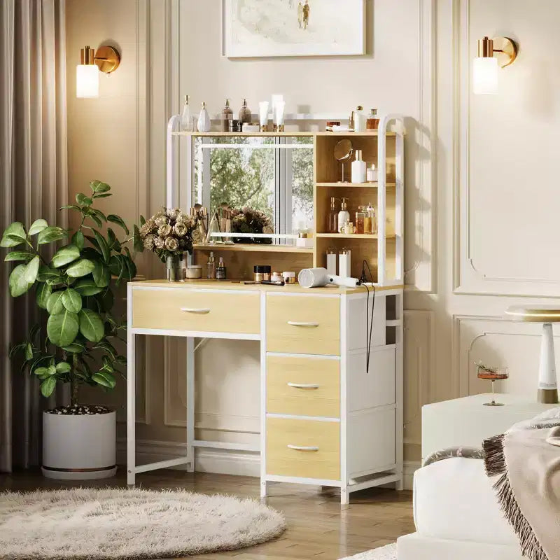 Coiffeuse avec miroir et lumières