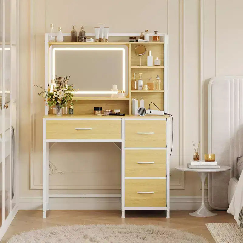 Coiffeuse avec miroir et lumières