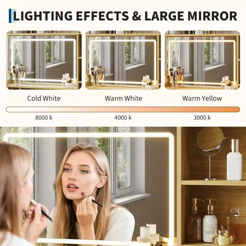 Coiffeuse avec miroir et lumières