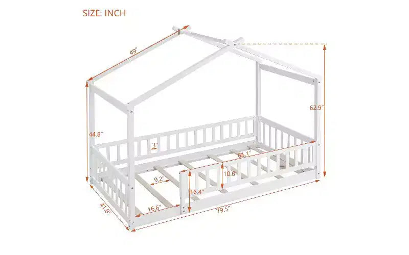 Lit de jeu et de couchage moderne pour enfant, taille double