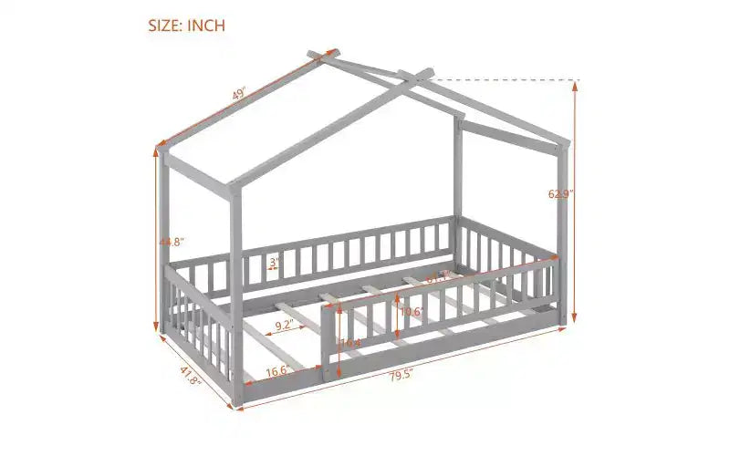 Lit de jeu et de couchage moderne pour enfant, taille double