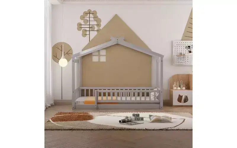 Lit de jeu et de couchage moderne pour enfant, taille double