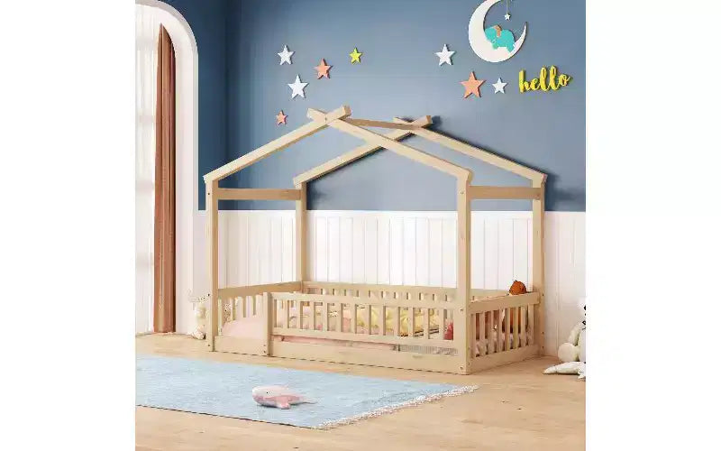 Lit de jeu et de couchage moderne pour enfant, taille double