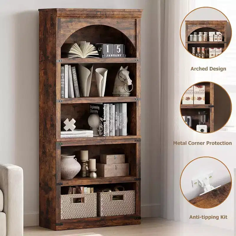 Bibliothèque rustique voûtée