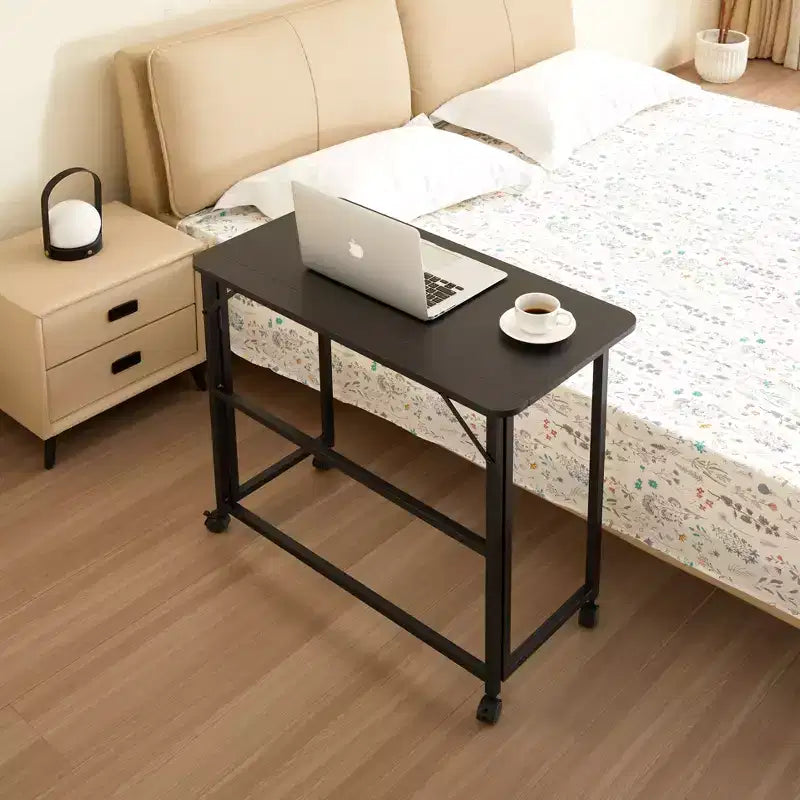 TUYOHW Folding Writing Desk,Foldable Computer Desk with Casters,MDF Desktop,Iron Frame,Study Desk for Home Office,Bedroom,Gaming Room