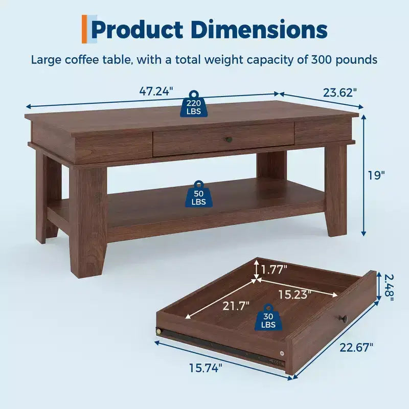 Table basse avec tiroir