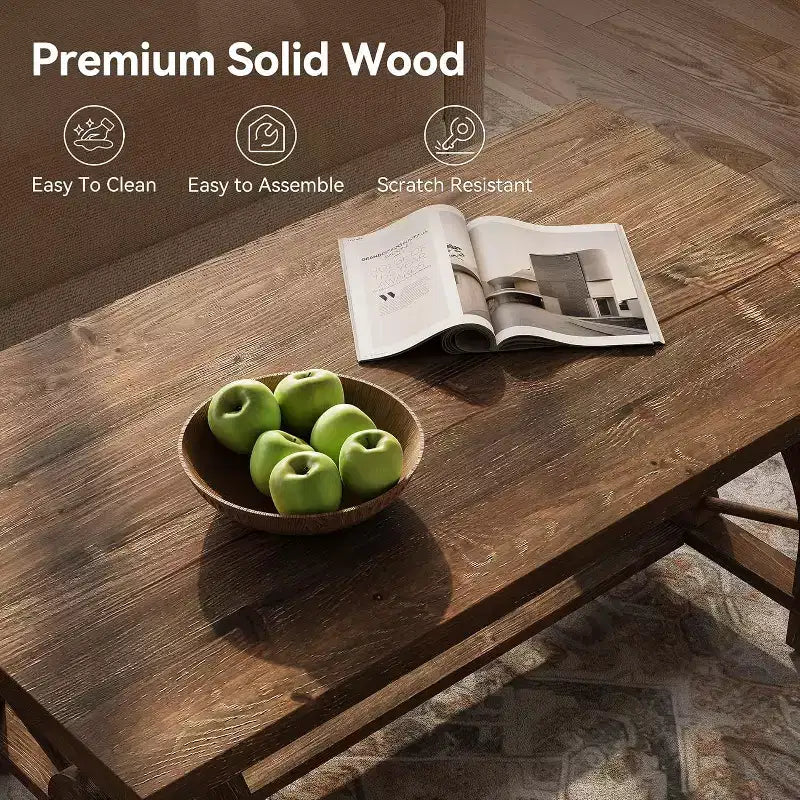Table basse en bois massif