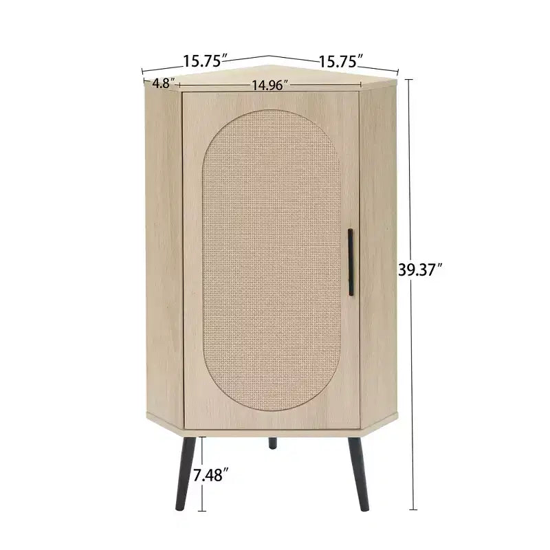 Meuble d'angle en rotin naturel