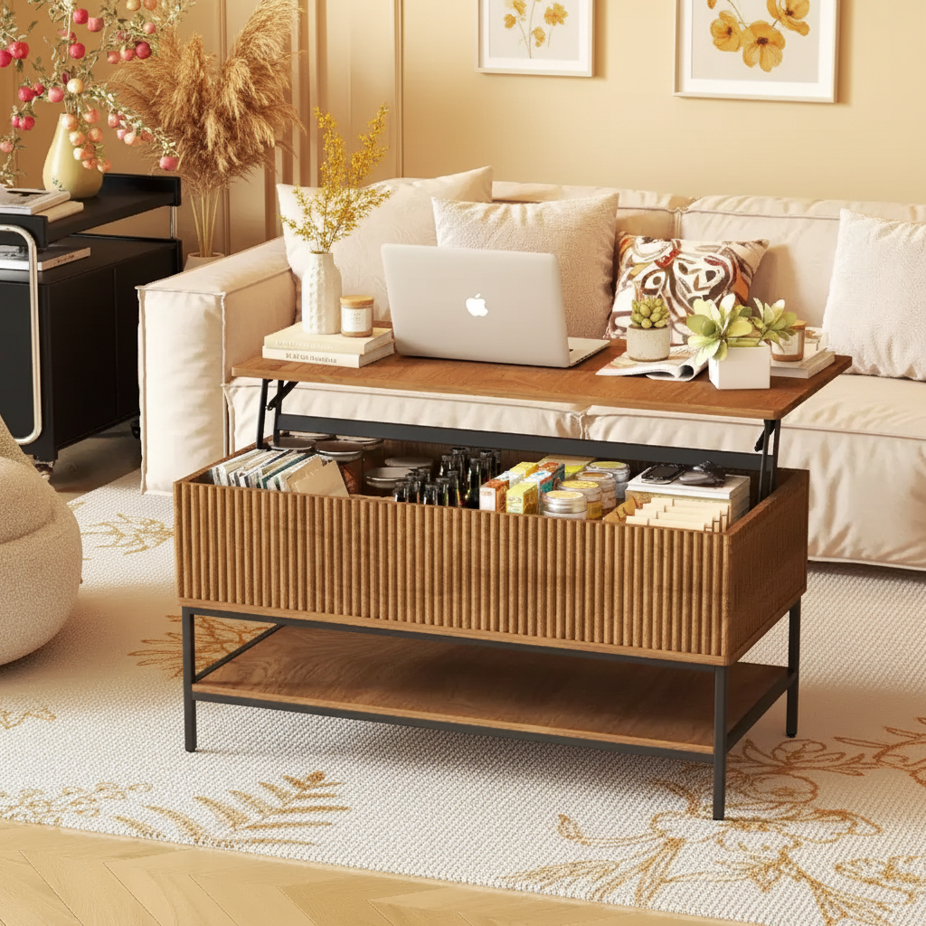 Table basse relevable rectangulaire